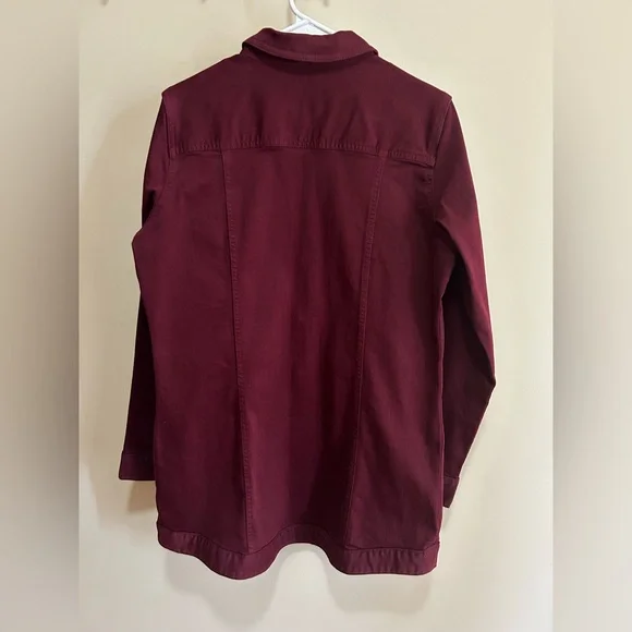 Liverpool Longline Jean Jacket - Ruby/Wine - Picture 6 of 13